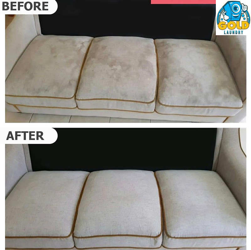 Ghế sofa bị bẩn lâu ngày, được Gold Laundry giặt sạch