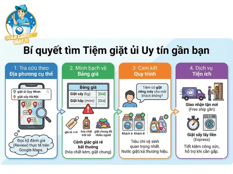 Bí quyết tìm tiệm giặt ủi uy tín gần đây