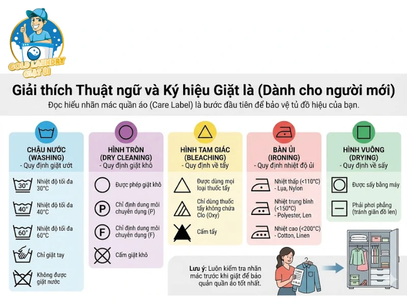Giải thích thuật ngữ và ký hiệu giặt là