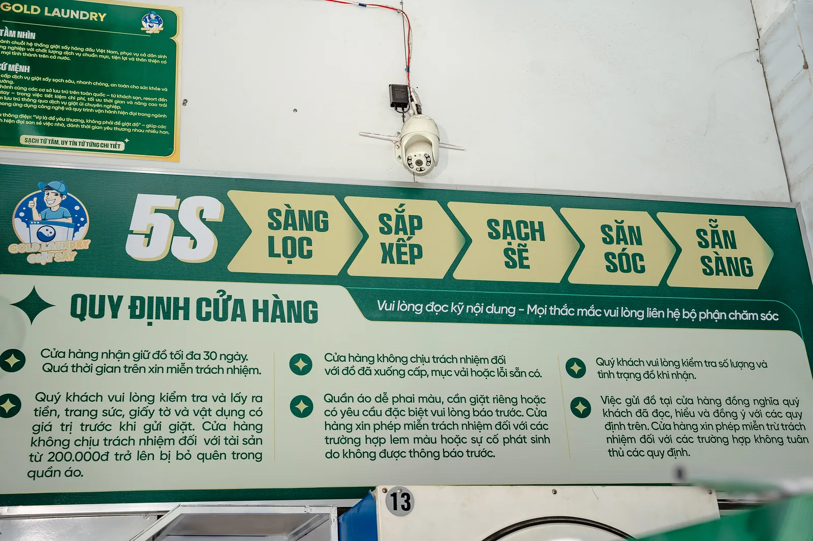 Quy định 5S tại cửa hàng Gold Laundry Quy Nhơn