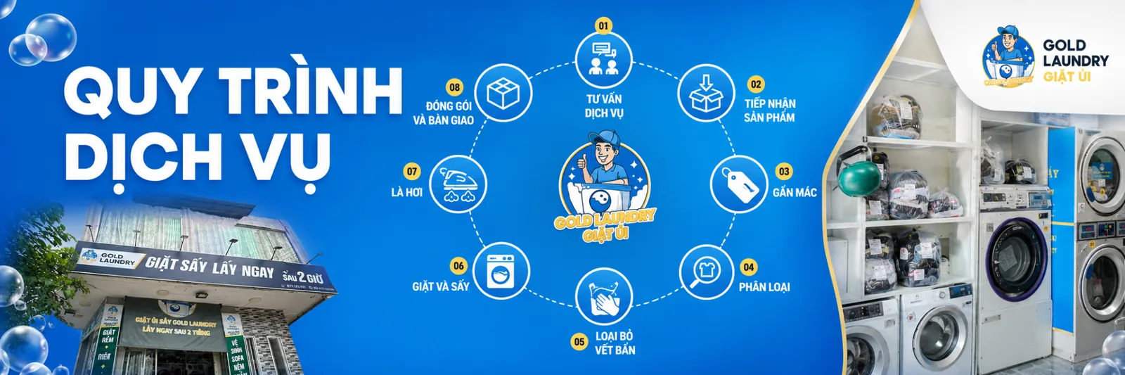 Quy trình dịch vụ Gold Laundry Quy Nhơn